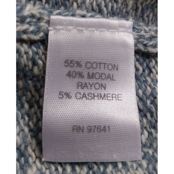 Pure Jill Kimono Turtleneck Sweater L Blue Cotton Modal Cashmere Blend Cozycore - Picture 5 of 7